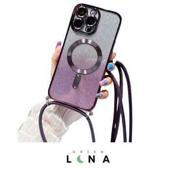 Coque IPhone paillette + cordon