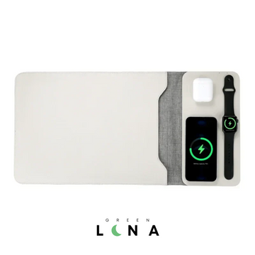 Housse en Cuir pour Ordinateur Portable avec Chargeur Téléphone