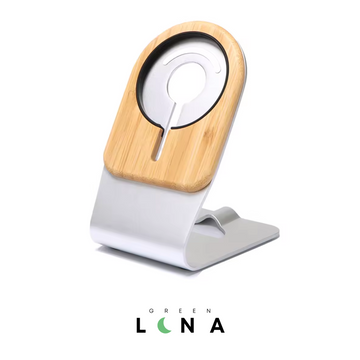 Support telephone en bambou et bois de noyer