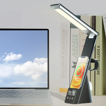 Lampe de Table 5 en 1 avec Support de Chargeur Sans Fil