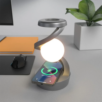 Lampe boule en lévitation chargeur de téléphone sans fil